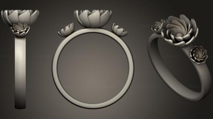 Ювелирные перстни и кольца (Цветочное кольцо, JVLRP_0361) 3D модель для ЧПУ станка